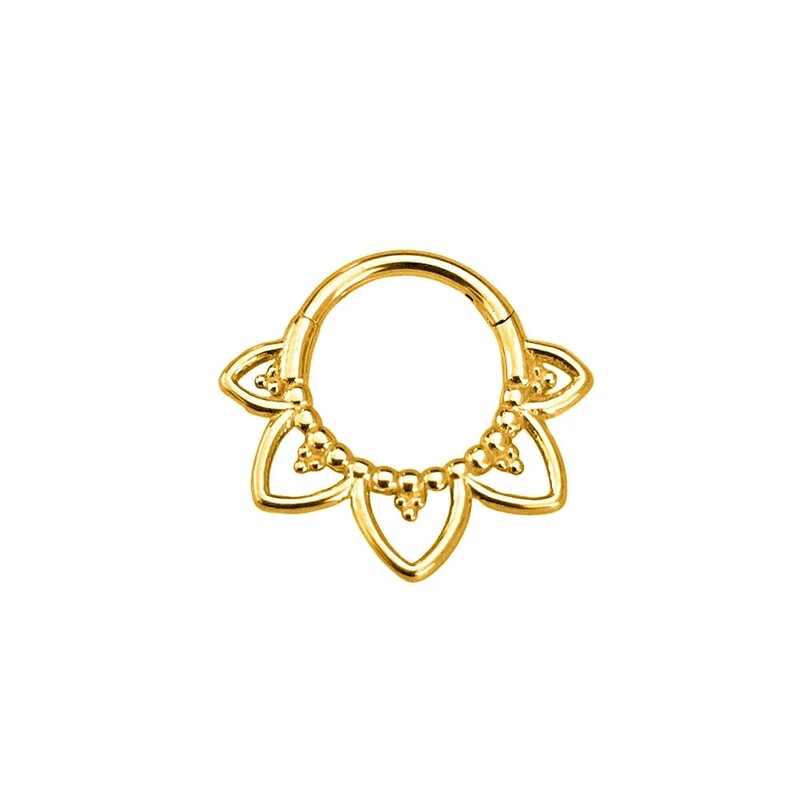 Flower Snake Heart Clicker Septum Piercing Jewelry CZ Zircon Daith Conch Σκουλαρίκι Bee Drop Nose Rings 316L Surgical Steel 16G