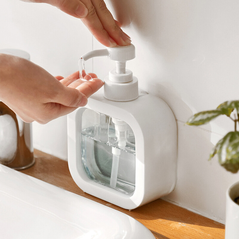 Dávkovač mydla do kúpeľne 300/500 ml, doplniteľný, držiak na sprchový gél a šampón, prenosný cestovný dávkovač, prázdna fľaša s pumpičkou do kúpeľa