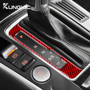 Αυτοκόλλητο Real Soft Carbon Fiber για Audi A4 A5 Q5 2009 2010 2011 2012 2013 2014 2015 2016 Gear Shift Panel Εσωτερικά αξεσουάρ