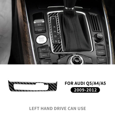 Tikras minkšto anglies pluošto lipdukas skirtas Audi A4 A5 Q5 2009 2010 2011 2012 2013 2014 2015 2016 Pavarų perjungimo skydelio vidaus priedai