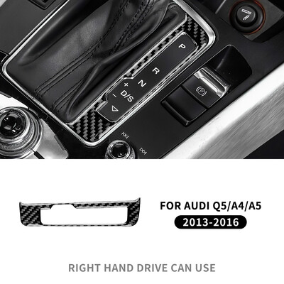 Tikras minkšto anglies pluošto lipdukas skirtas Audi A4 A5 Q5 2009 2010 2011 2012 2013 2014 2015 2016 Pavarų perjungimo skydelio vidaus priedai