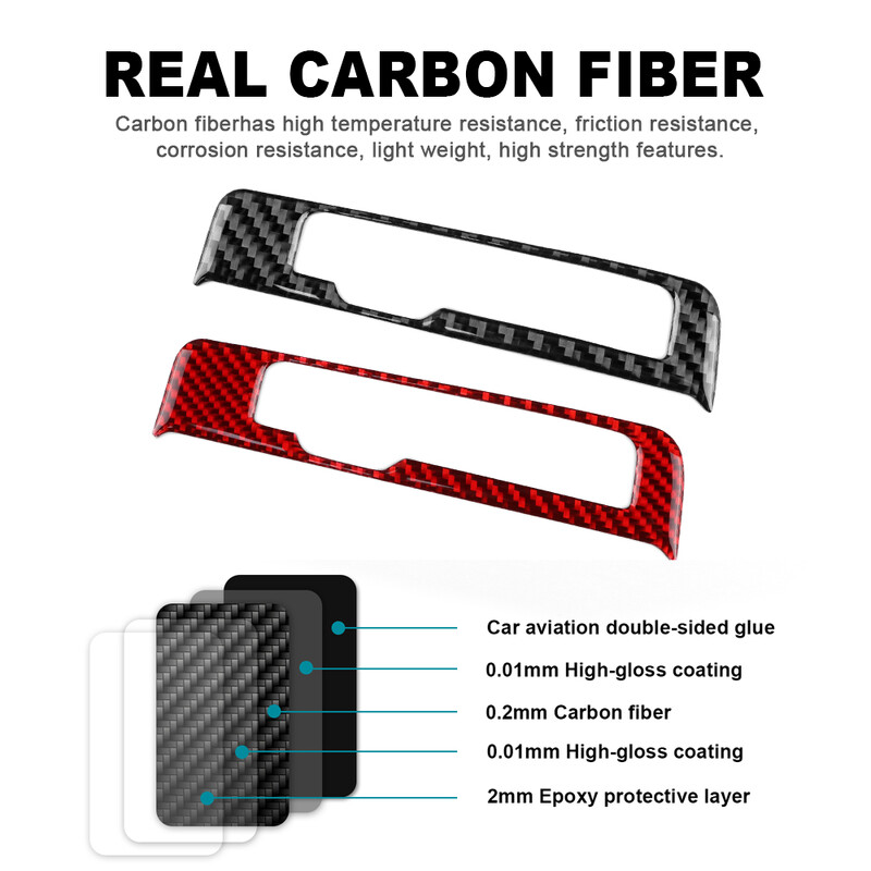 Tikras minkšto anglies pluošto lipdukas skirtas Audi A4 A5 Q5 2009 2010 2011 2012 2013 2014 2015 2016 Pavarų perjungimo skydelio vidaus priedai