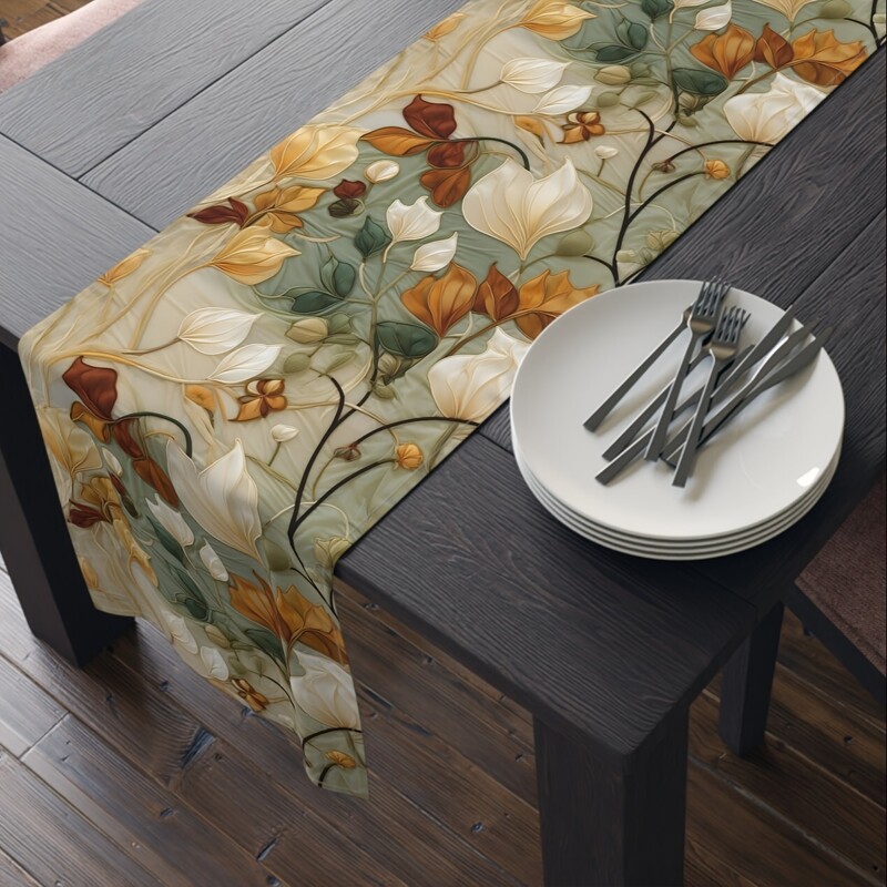 Vintage cvjetni listovi uzorak platneni stol Ruuner Ljetna sezonska komoda Šal Dekoracija stola Dom na otvorenom Blagovaonica Dekoracija svadbi