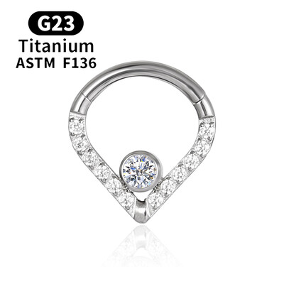 G23 titán kerek karika D alakú orrgyűrű Daith szív fülbevaló 16G CZ csuklós szegmens fül Tragus porc Helix piercing ékszer