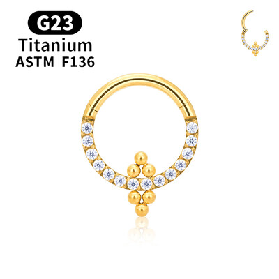 G23 titán kerek karika D alakú orrgyűrű Daith szív fülbevaló 16G CZ csuklós szegmens fül Tragus porc Helix piercing ékszer