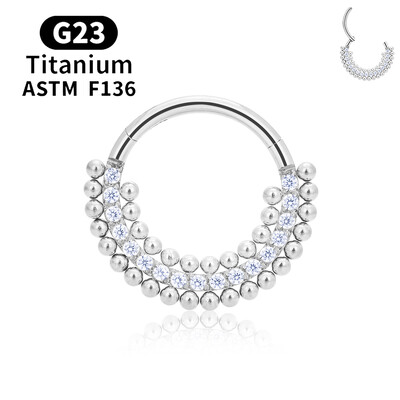 G23 titán kerek karika D alakú orrgyűrű Daith szív fülbevaló 16G CZ csuklós szegmens fül Tragus porc Helix piercing ékszer