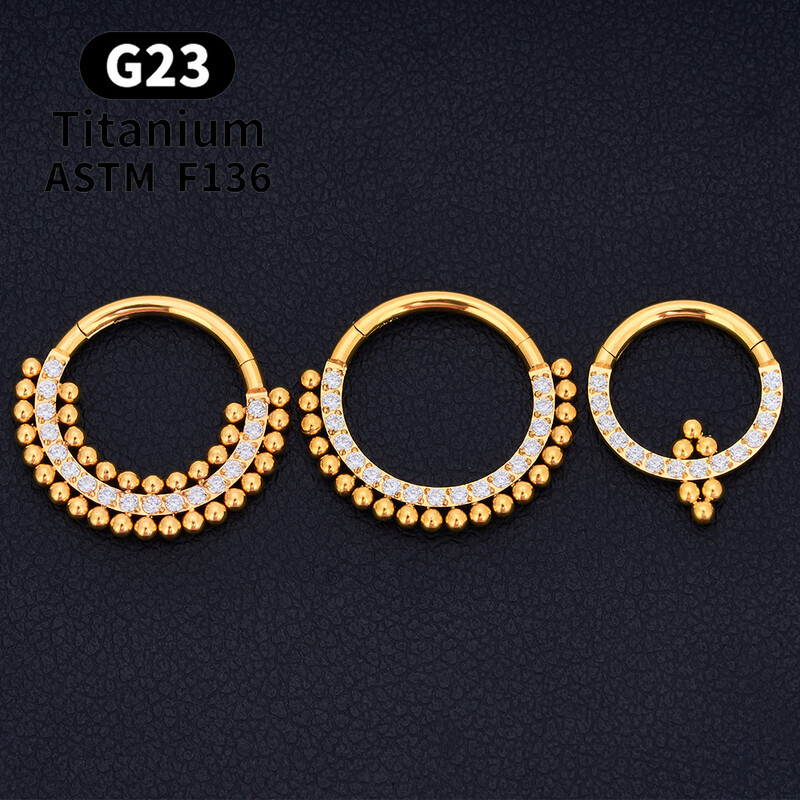 G23 titán kerek karika D alakú orrgyűrű Daith szív fülbevaló 16G CZ csuklós szegmens fül Tragus porc Helix piercing ékszer