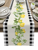 Ljetni karirani stalak s uzorkom limuna za blagovaonski stol Country Decor Anti-mrlja Stalak za blagovaonski stol Vjenčana dekoracija