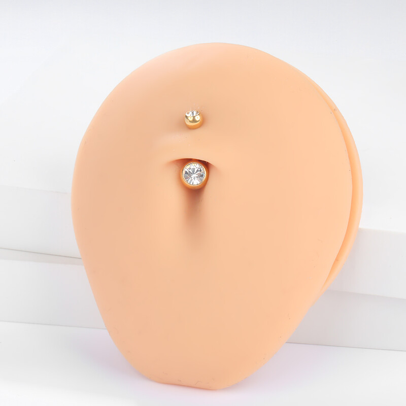 1vnt G23 titano 14G aukso spalvos pilvo sagos žiedai bambos Nombril auskarų vėrimas CZ brangakmeniu 6/8/10/12 mm baras pilvo auskarų vėrimas seksualūs papuošalai