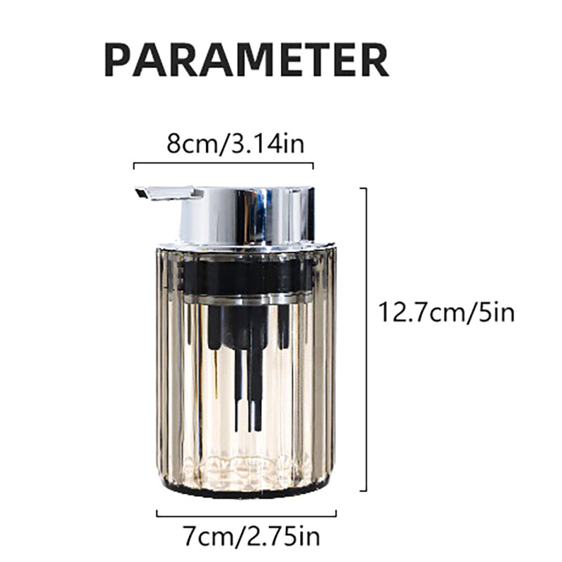 Rankoms putojantis muilo dozatorius, skirtas vonios kambariui skysto muilo putėsių buteliukas, pripildomas virtuvės stumdomas indų muilo indelis