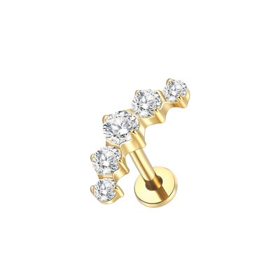 1 τεμ G23 Titanium Ear Tragus Cartilage Helix Daith Piercing Stud Earrings for Women Internal Thread Labret Piercing Lip Ring 16G