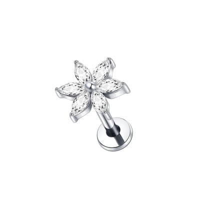 1 τεμ G23 Titanium Ear Tragus Cartilage Helix Daith Piercing Stud Earrings for Women Internal Thread Labret Piercing Lip Ring 16G