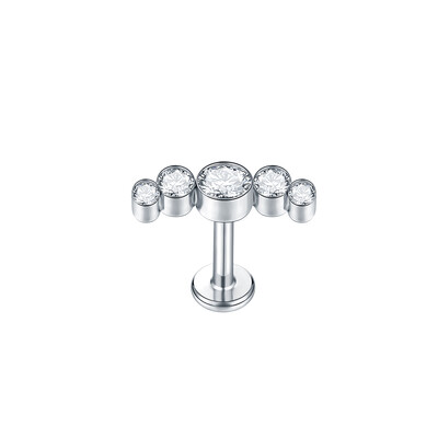 1 τεμ G23 Titanium Ear Tragus Cartilage Helix Daith Piercing Stud Earrings for Women Internal Thread Labret Piercing Lip Ring 16G