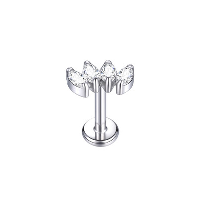 1 τεμ G23 Titanium Ear Tragus Cartilage Helix Daith Piercing Stud Earrings for Women Internal Thread Labret Piercing Lip Ring 16G