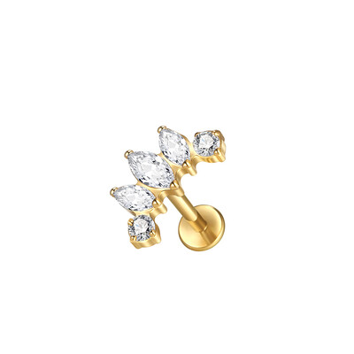 1 τεμ G23 Titanium Ear Tragus Cartilage Helix Daith Piercing Stud Earrings for Women Internal Thread Labret Piercing Lip Ring 16G