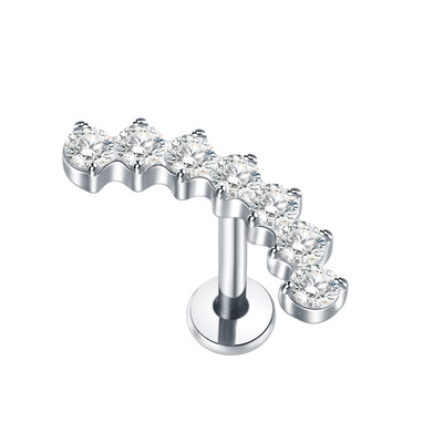 1 τεμ G23 Titanium Ear Tragus Cartilage Helix Daith Piercing Stud Earrings for Women Internal Thread Labret Piercing Lip Ring 16G