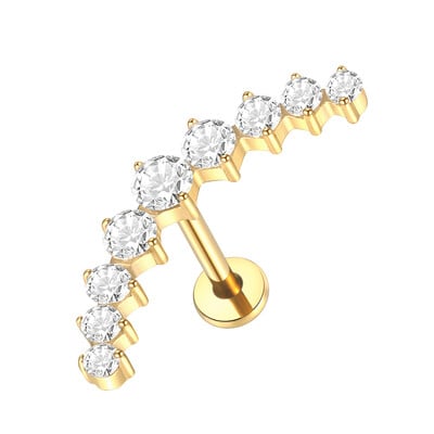 1 τεμ G23 Titanium Ear Tragus Cartilage Helix Daith Piercing Stud Earrings for Women Internal Thread Labret Piercing Lip Ring 16G