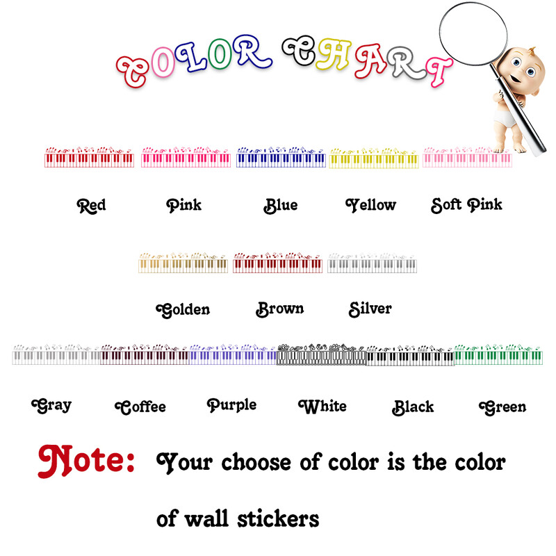 Besplatna dostava Piano Dekorativne naljepnice Vodootporni kućni dekor Dnevni boravak Spavaća soba Diy Pvc Dodaci za uređenje doma