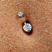 Piercing do pupka s okrúhlym výstrihom 3/4 pazúry pre ženy, ružové zlato, strieborná farba, biela ružová zirkónová farba, krátke nechty do pupka, piercing šperky CZ