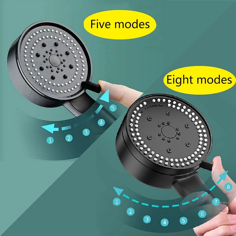 Κεφαλή ντους υψηλής πίεσης Ρυθμιζόμενη 5/8 Λειτουργίες Ενισχυτική κεφαλή ντους Χειροκίνητα Αξεσουάρ ντους μπάνιου με ένα κλειδί