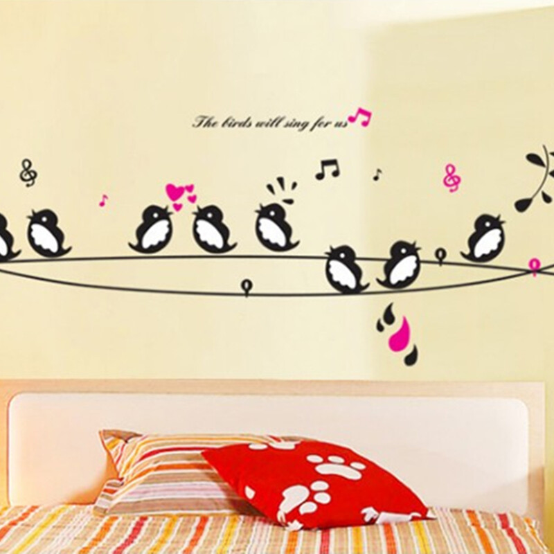 Παιδικό συγκρότημα Μουσική νότα Κινούμενα σχέδια Αυτοκόλλητα τοίχου Διακόσμηση δωματίων Αυτοκόλλητα βινυλίου για το σπίτι νηπιαγωγείο Παιδικό υπνοδωμάτιο αυτοκόλλητη ταπετσαρία