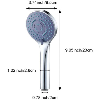 Душ слушалка за баня 1/5 режима Функция Хромирана слушалка против варовик Спестяване на вода Подобрение на дома Аксесоари за баня Душ