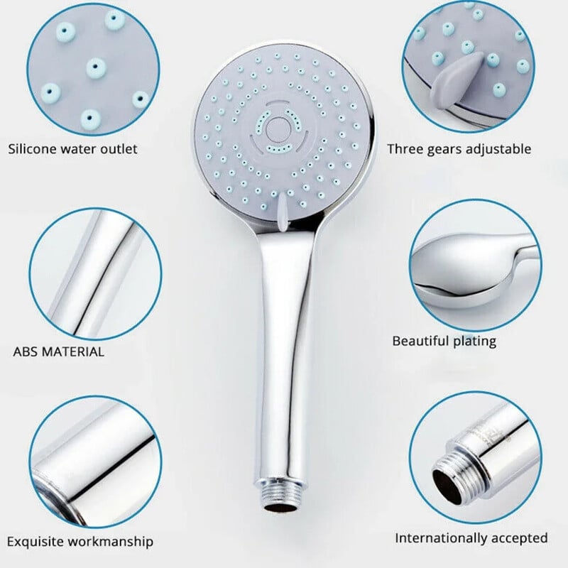 Vonios kambario dušo galvutė 1/5 režimo funkcija Chromas nuo kalkių nuosėdų Ragelis taupantis vandenį Namų tobulinimas Vonios kambario priedai Dušas