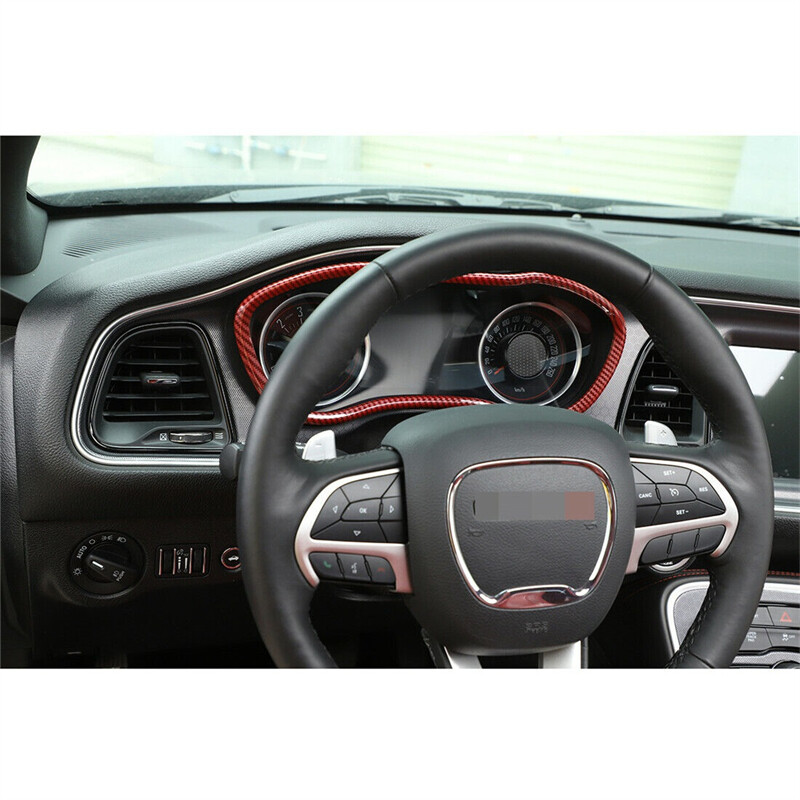Pre Dodge Challenger 2015-2021 Prístrojová doska do auta Dekoratívny kryt Obloženia ABS Karbónové Vlákna Stylingové Doplnky