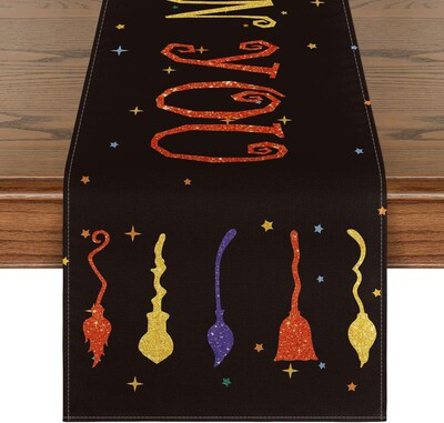 Ágynemű Halloween asztali futó tök pókháló koponya étkezőasztal dekoráció félelmetes asztalborító Halloween vacsora party dekorációhoz