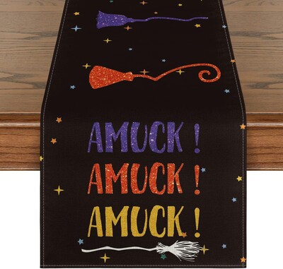 Ágynemű Halloween asztali futó tök pókháló koponya étkezőasztal dekoráció félelmetes asztalborító Halloween vacsora party dekorációhoz