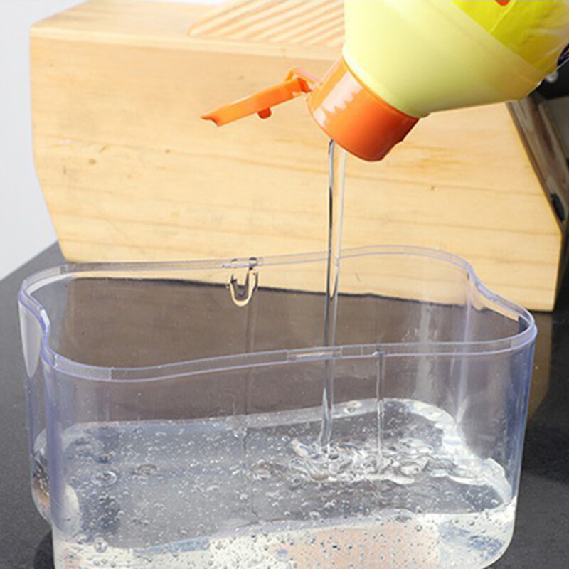 1 Για Οικιακή Κουζίνα 2 σε 1 Κουτί υγρού σαπουνιού, Εύκολο στην αναπλήρωση, Ανθεκτικό, Για σφουγγάρι, Πανί πιάτων, Βούρτσα κατσαρόλας, Μαύρο