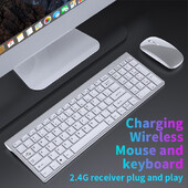 Bluetooth 5.0 un 2.4G bezvadu tastatūra un pele Combo Mini multivides tastatūras peles komplekts klēpjdatoram PC TV iPad Macbook Android