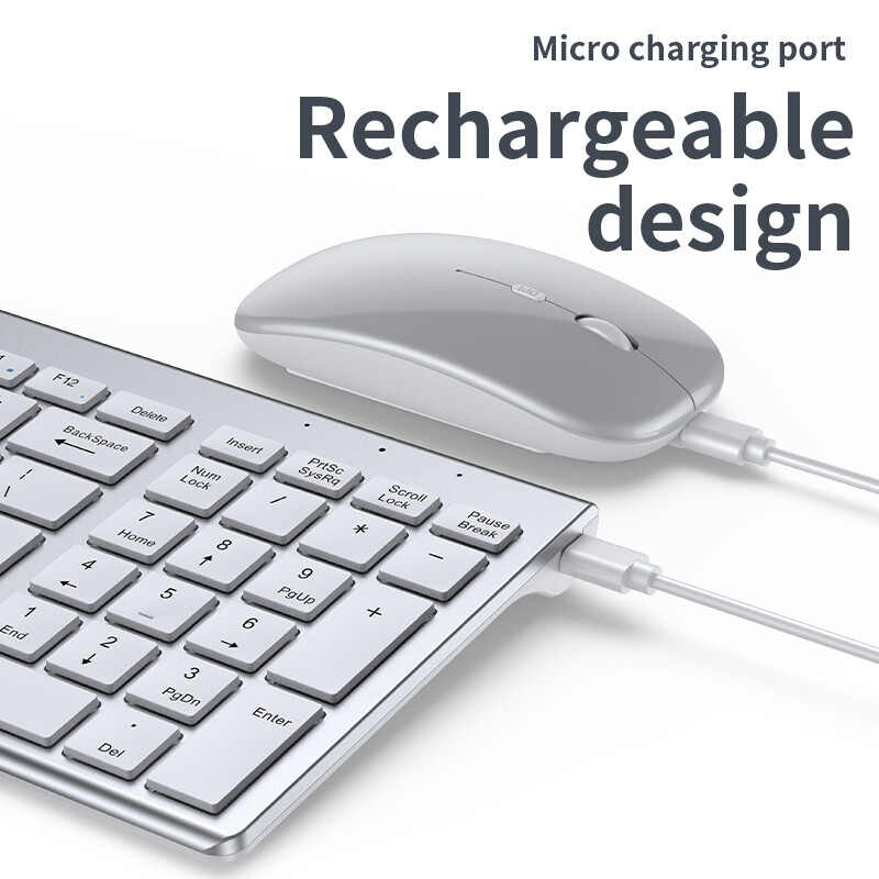 Bluetooth 5.0 un 2.4G bezvadu tastatūra un pele Combo Mini multivides tastatūras peles komplekts klēpjdatoram PC TV iPad Macbook Android