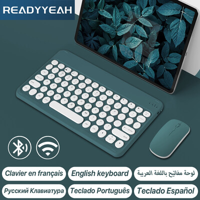 Belaidė klaviatūra, skirta Apple Xiaomi Huawei Samsung Bluetooth pelė, skirta iOS Android Windows sistema apvali klaviatūra, didelė baterija