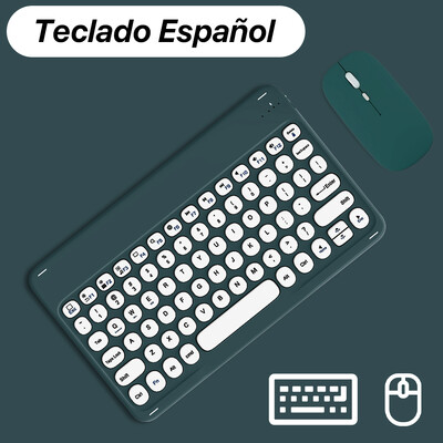 Ασύρματο πληκτρολόγιο για Apple Xiaomi Huawei Samsung Bluetooth ποντίκι για iOS Android Σύστημα Windows Στρογγυλά πλήκτρα Μεγάλη μπαταρία