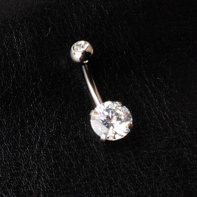 Κλασικά κοντά στρογγυλά κρεμαστά κρεμαστά δαχτυλίδια αφαλού για γυναίκες Ασημί Χρυσό Χρώμα Μπικίνι Λευκό Ζιργκόν Κοσμήματα με καρφιά για τρυπήματα σώματος