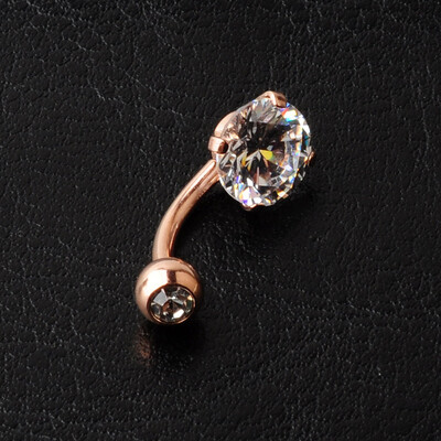 Κλασικά κοντά στρογγυλά κρεμαστά κρεμαστά δαχτυλίδια αφαλού για γυναίκες Ασημί Χρυσό Χρώμα Μπικίνι Λευκό Ζιργκόν Κοσμήματα με καρφιά για τρυπήματα σώματος