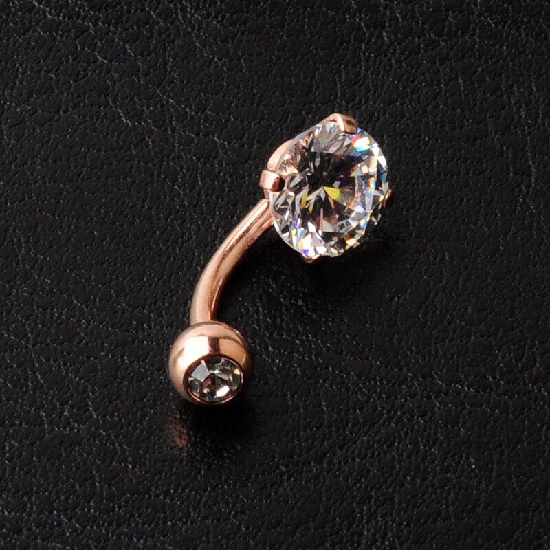 Κλασικά κοντά στρογγυλά κρεμαστά κρεμαστά δαχτυλίδια αφαλού για γυναίκες Ασημί Χρυσό Χρώμα Μπικίνι Λευκό Ζιργκόν Κοσμήματα με καρφιά για τρυπήματα σώματος