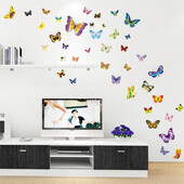 Decoratiuni pentru casa, Autocolante 3D Fluturi, Pe Perete, Frigider, Fluturi Colorati Zborand, Tapet Nunta, pentru Camera, Decalcomanii Art