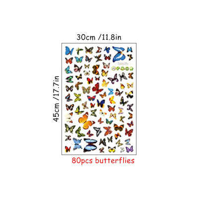 Decoratiuni pentru casa, Autocolante 3D Fluturi, Pe Perete, Frigider, Fluturi Colorati Zborand, Tapet Nunta, pentru Camera, Decalcomanii Art