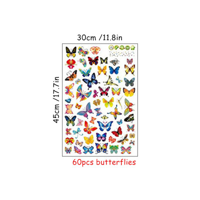 Decoratiuni pentru casa, Autocolante 3D Fluturi, Pe Perete, Frigider, Fluturi Colorati Zborand, Tapet Nunta, pentru Camera, Decalcomanii Art