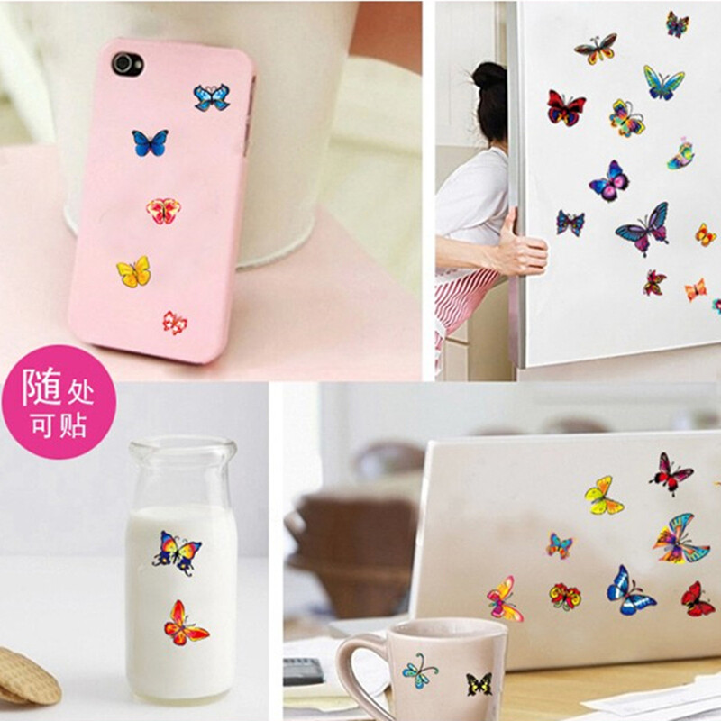 Decoratiuni pentru casa, Autocolante 3D Fluturi, Pe Perete, Frigider, Fluturi Colorati Zborand, Tapet Nunta, pentru Camera, Decalcomanii Art