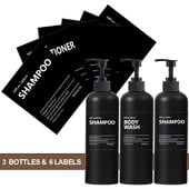 Δοχείο μπάνιου Μπουκάλι για σαπούνι χεριών με αδιάβροχη ετικέτα Press Shampoo Body Wash with Pump Conditioner Δοχείο ντους