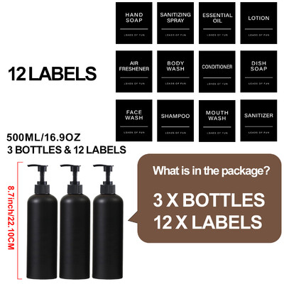 Δοχείο μπάνιου Μπουκάλι για σαπούνι χεριών με αδιάβροχη ετικέτα Press Shampoo Body Wash with Pump Conditioner Δοχείο ντους