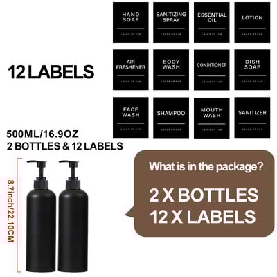 Δοχείο μπάνιου Μπουκάλι για σαπούνι χεριών με αδιάβροχη ετικέτα Press Shampoo Body Wash with Pump Conditioner Δοχείο ντους