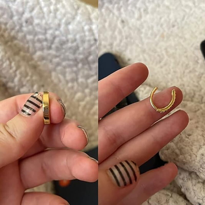 Εμφύτευμα βαθμού Titanium CZ Δαχτυλίδι κοιλιακού δακτυλίου Septum Ring Clicker Belly Clip Ομφαλός δαχτυλίδι Καμπύλο Barbell Piercing Jewelry 14G