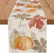 Φθινοπωρινή κολοκύθας Maple Leaf Len Table Runners Εποχιακό φθινόπωρο των Ευχαριστιών Τραπέζι Runner για διακόσμηση τραπεζιού πάρτι κουζίνας στο σπίτι