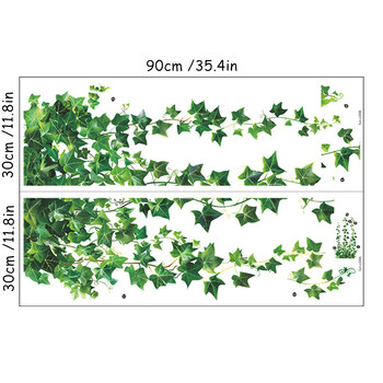 Стенописни стикери със зелена лоза с 3D ефект върху стената на вратата на стаята за декорация на дома Свеж пейзаж PVC тапет