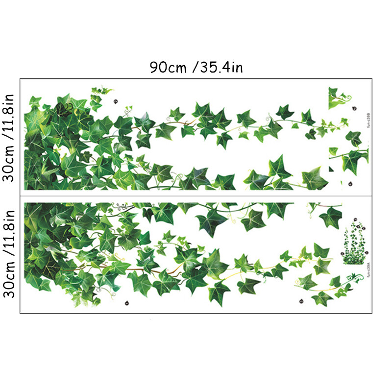 Αυτοκόλλητα τοιχογραφίας με 3D εφέ πράσινου αμπέλου στον τοίχο της πόρτας του δωματίου για διακόσμηση σπιτιού Φρέσκα σκηνικά PVC ταπετσαρία