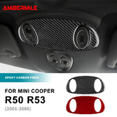Pre Mini Cooper Hatch One R50 R53 2001-2006 Strešné svetlo na čítanie, kryt konzoly, lem, nálepka z mäkkých uhlíkových vlákien